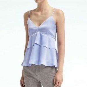 Banana Republic Silky Peplum Light Blue Cami